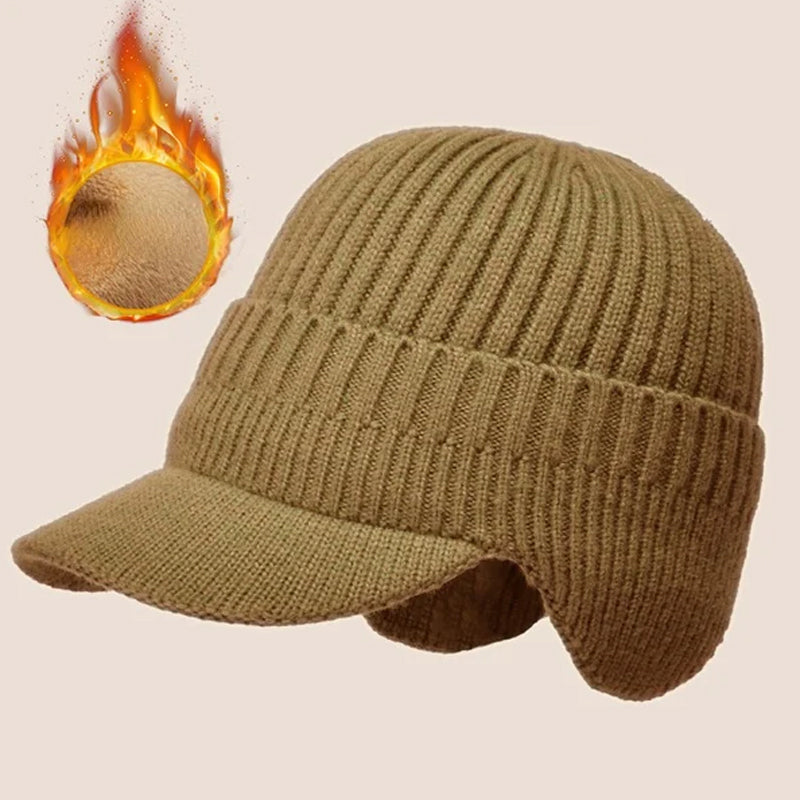 Knitted Winter Hat With Elastic Ear Protection For Outdoor Riding