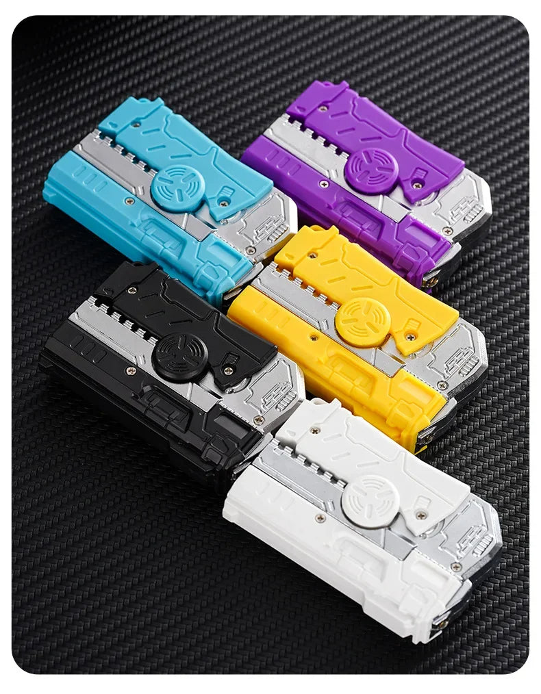 Deformable Fingertip Gyro Decompression Lighter Foldable Windproof Red Flame