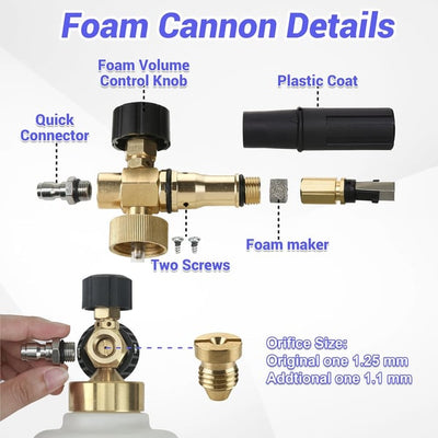 Foam Cannon Dual Connector Accessory For Efficient Car Washing