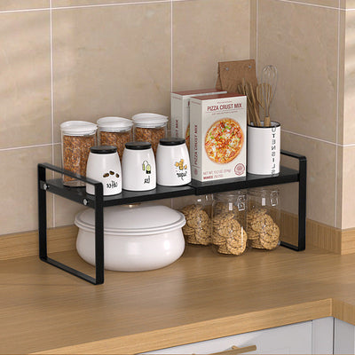 Retractable Cabinet Rack With Layered Storage For Organizing