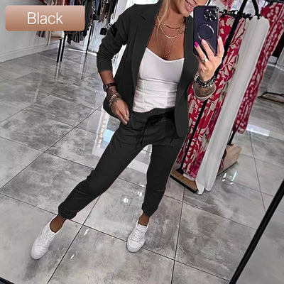 Women's Casual Suit Set Jacket And Pants Two-Piece Outfit