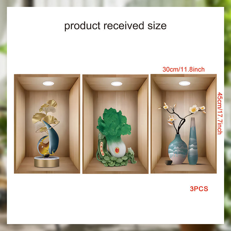 Simulated Plant Flowers 3D Photo Frame Wall Sticker Decoration