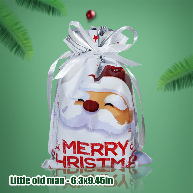 Christmas Drawstring Gift Bag Festive Holiday Present Pouch