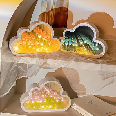 Infinity Tulip Cloud Lamp With Mirror Effect For Modern Decor