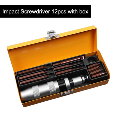 Impact Screwdriver Set With Hammer Heads And Storage Box