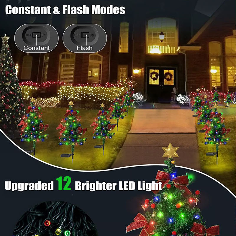 Solar Christmas Tree Lights Outdoor Waterproof LED Decorations