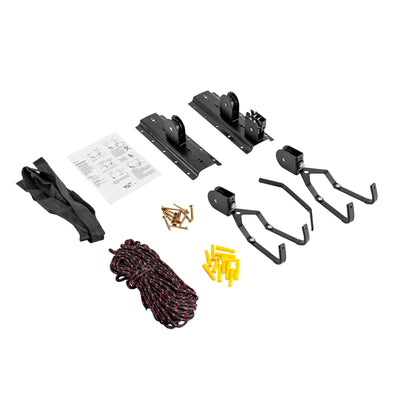 Ceiling-Mounted Bike Hoist Heavy Duty Pulley System For Garage Storage