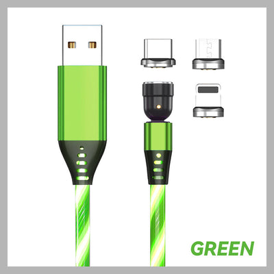 3-in-1 Magnetic Charging Cable Rotating Streamer Data Cable