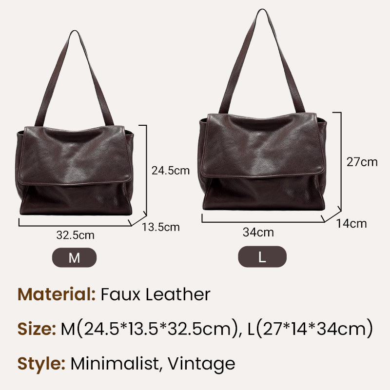 Vintage Cowhide Women's Shoulder Bag Stylish Classic Leather Tote