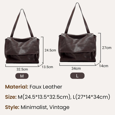 Vintage Cowhide Women's Shoulder Bag Stylish Classic Leather Tote