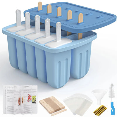 Silicone Popsicle Molds With Wooden Sticks For Kids Snacks