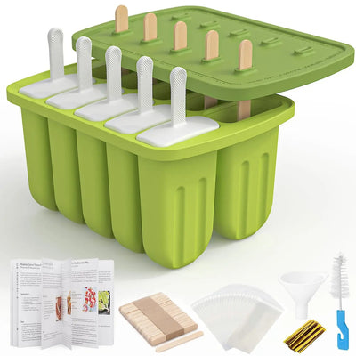 Silicone Popsicle Molds With Wooden Sticks For Kids Snacks