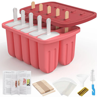 Silicone Popsicle Molds With Wooden Sticks For Kids Snacks