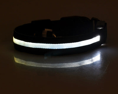 Nylon LED Dog Collar Adjustable Luminous Safety Glow Night Light