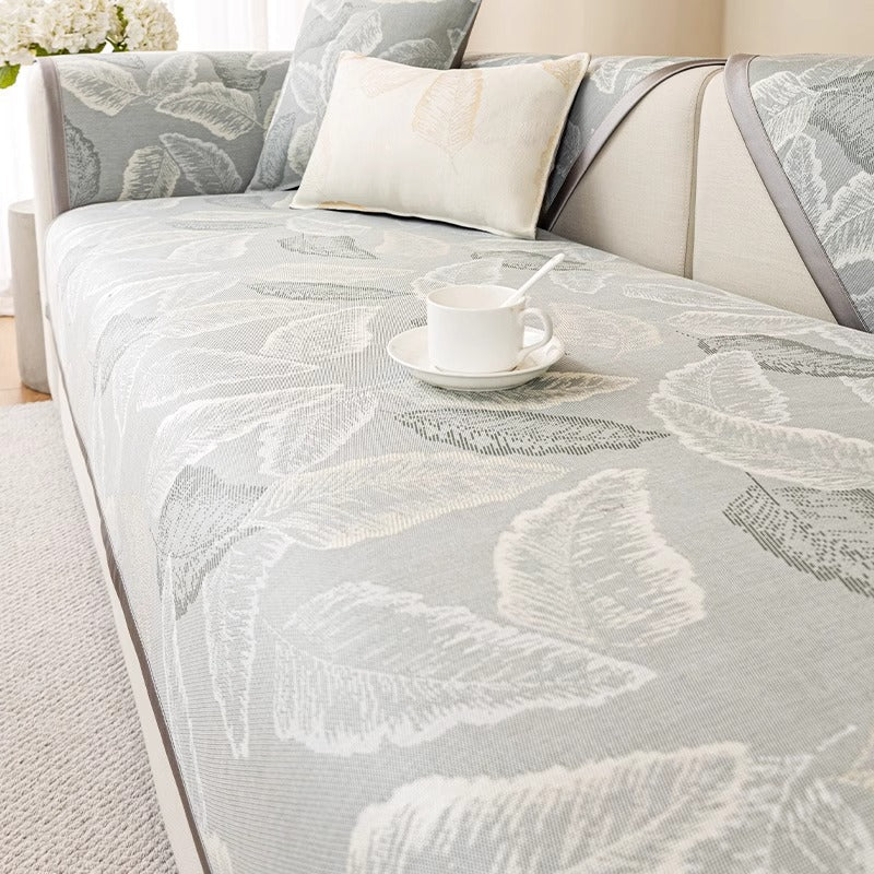 Luxury Sofa Cushion Lightweight Leaf Pattern Decorative Pillow