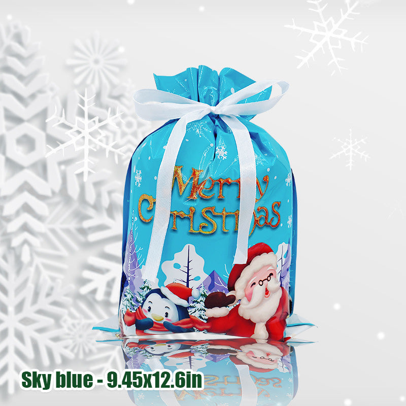 Christmas Drawstring Gift Bag Festive Holiday Present Pouch