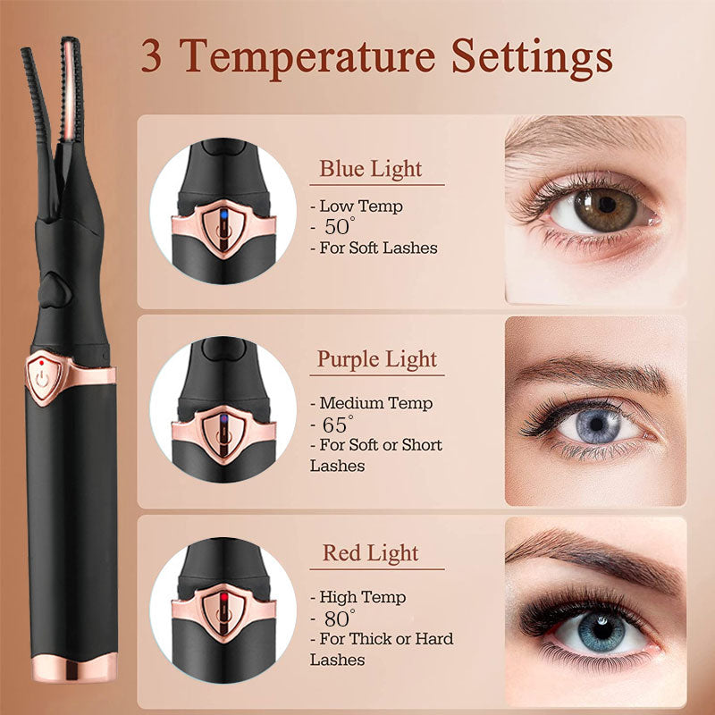 Heated Eyelash Curler Electric Lash Perm Tool For Long Curling