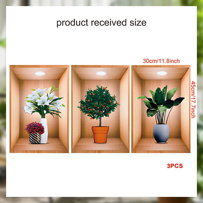 Simulated Plant Flowers 3D Photo Frame Wall Sticker Decoration