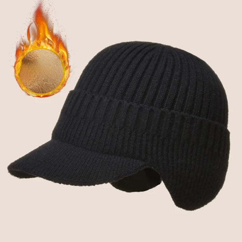 Knitted Winter Hat With Elastic Ear Protection For Outdoor Riding