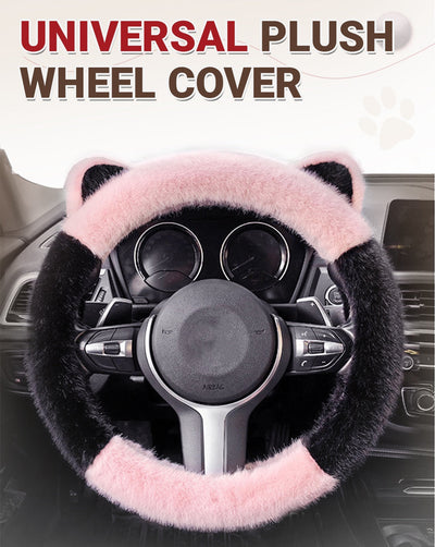 Universal Soft Cat Ears Steering Wheel Cover Plush Non Slip Cute