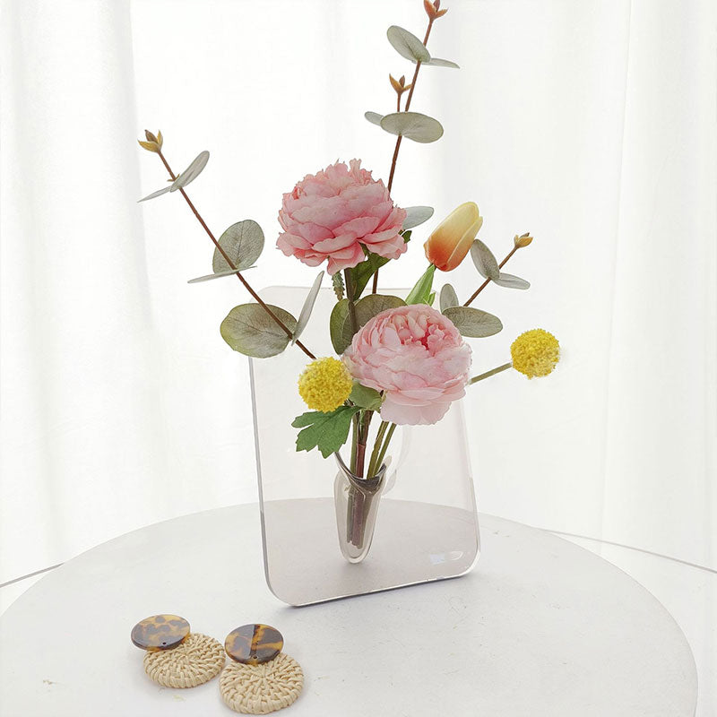 Acrylic Photo Frame Vase For Stylish Flower Arrangement Decor