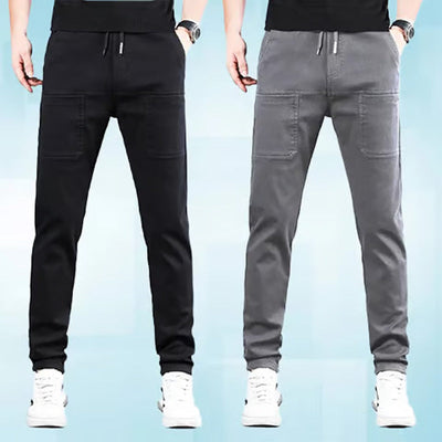 Stretch Cargo Pants With Multiple Pockets And High Stretch Fabric