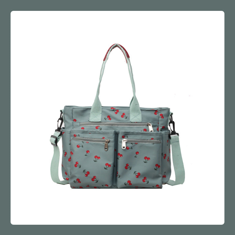 Cherry Print Tote Bag Stylish Lightweight Canvas Handbag