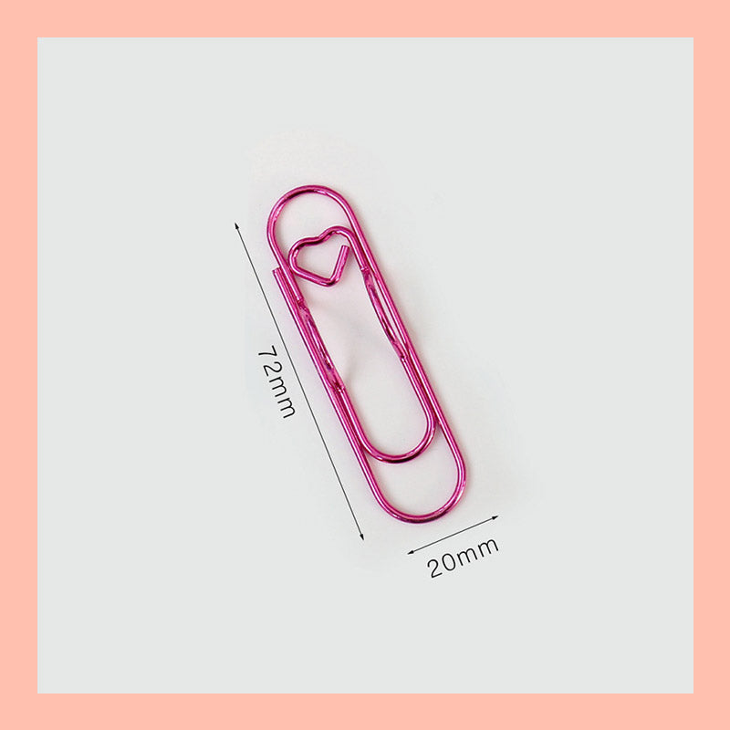 Metal Heart Pen Clip Multifunctional Stylish Office Accessory