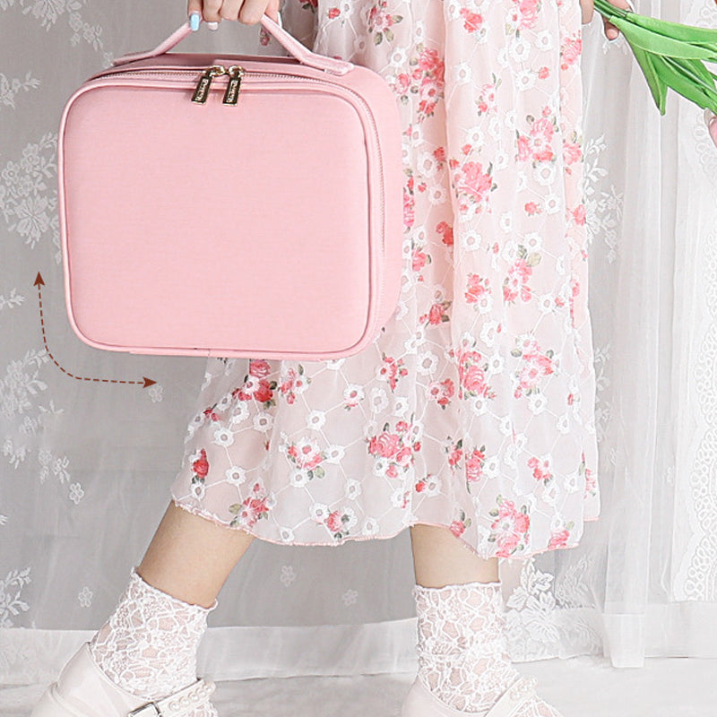 Large Capacity LED Lighted Cosmetic Bag For Travel And Home Use