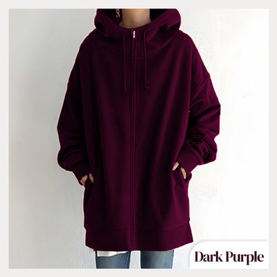 Women's Hooded Sweater Zippered Autumn Winter Warm Pullover