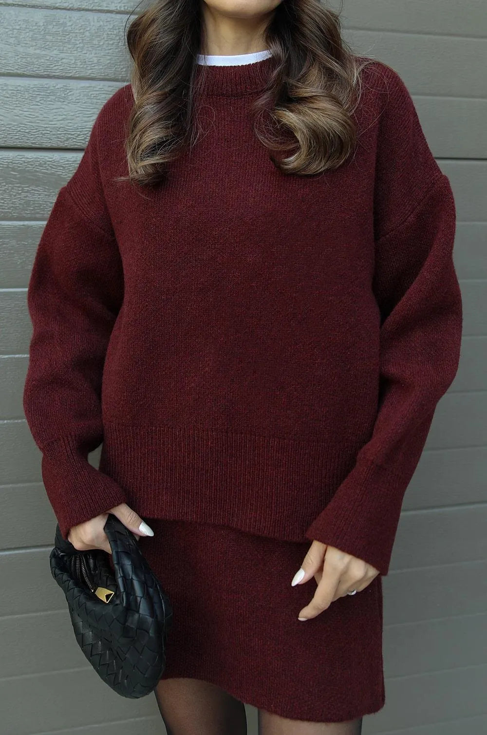 Knitted Woolen Dress Set Cozy Warm Stylish Winter Outfit