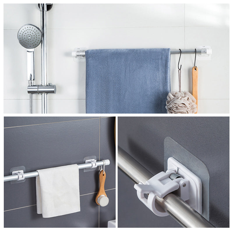 Nail-free Adjustable Curtain Rod Brackets Set Of 2 Holders