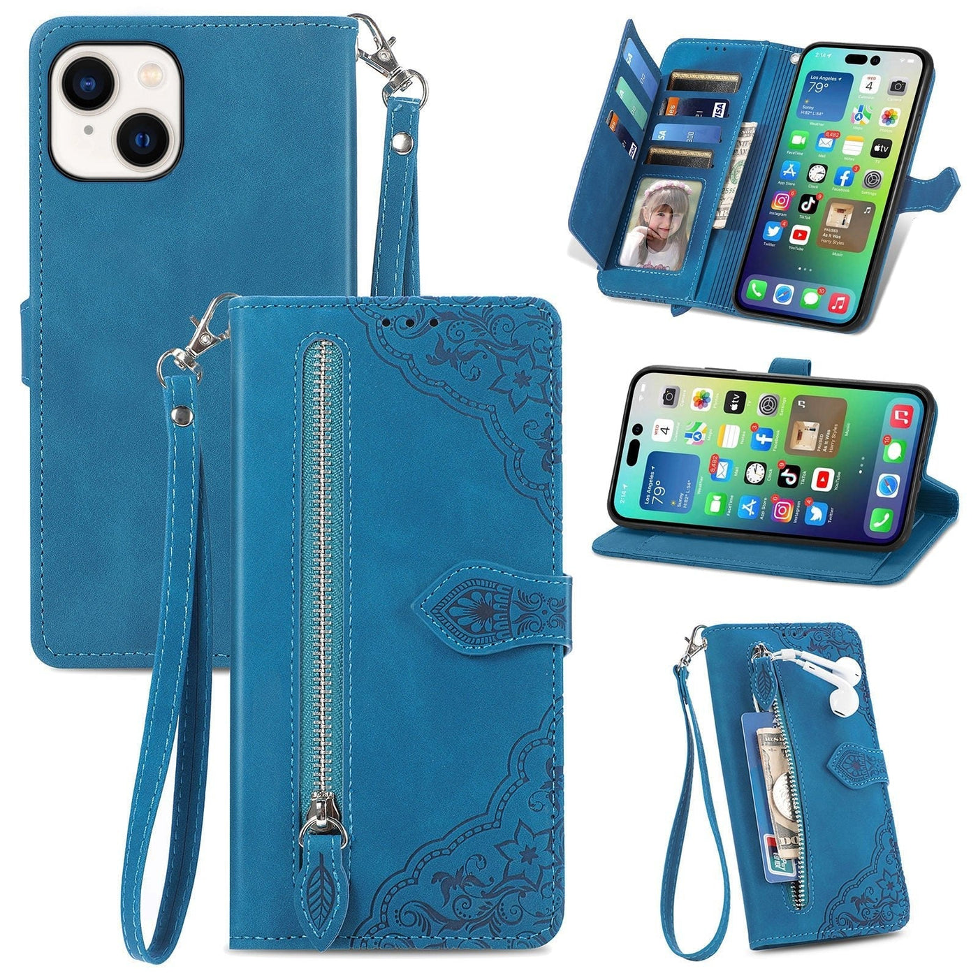 Skin Feel Flip Leather Wallet Phone Case For Protection