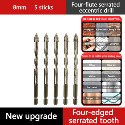 4-Flute Serrated Drill Bit Kit For Precision Metalworking Tasks