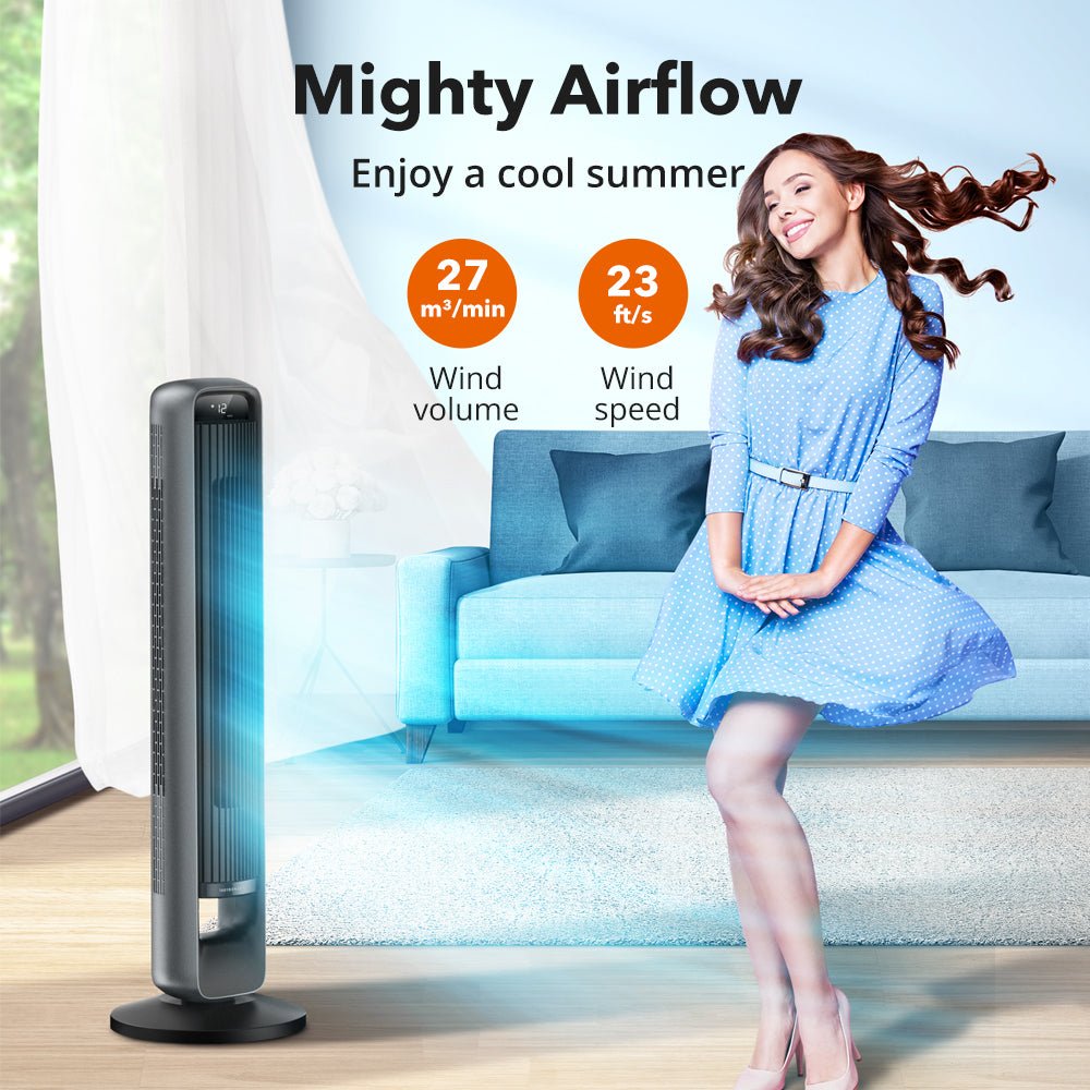 Smart Tower Fan With 120 Degree Oscillation And Quiet Operation