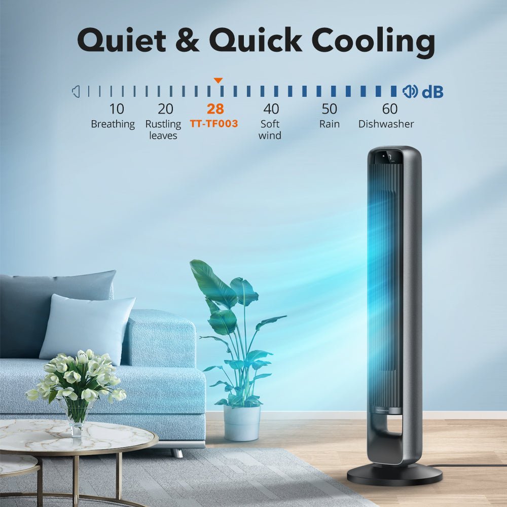 Smart Tower Fan With 120 Degree Oscillation And Quiet Operation