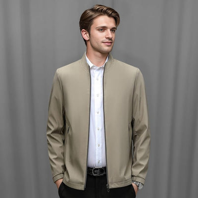 Men's Standing Collar Zipper Jacket Casual Lightweight Outerwear