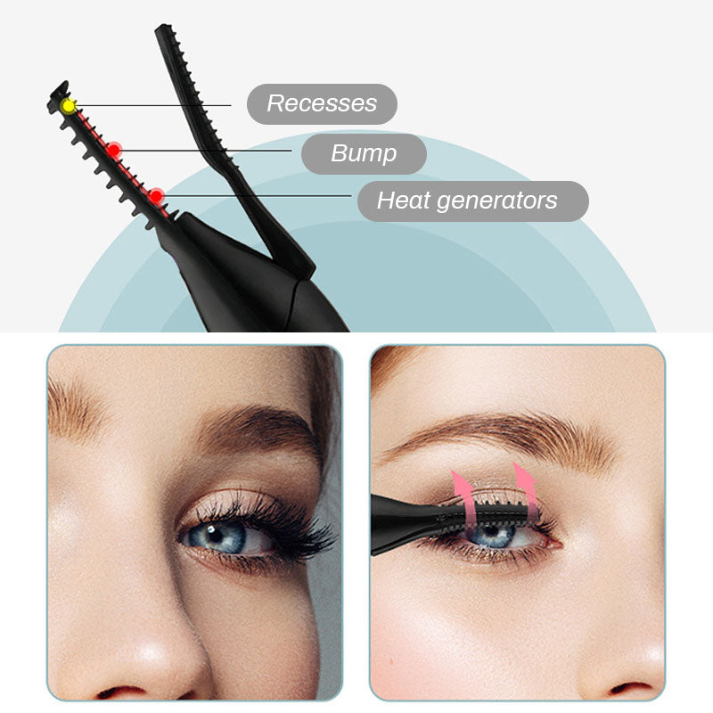 Heated Eyelash Curler Electric Lash Perm Tool For Long Curling