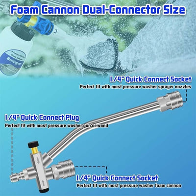 Foam Cannon Dual Connector Accessory For Efficient Car Washing