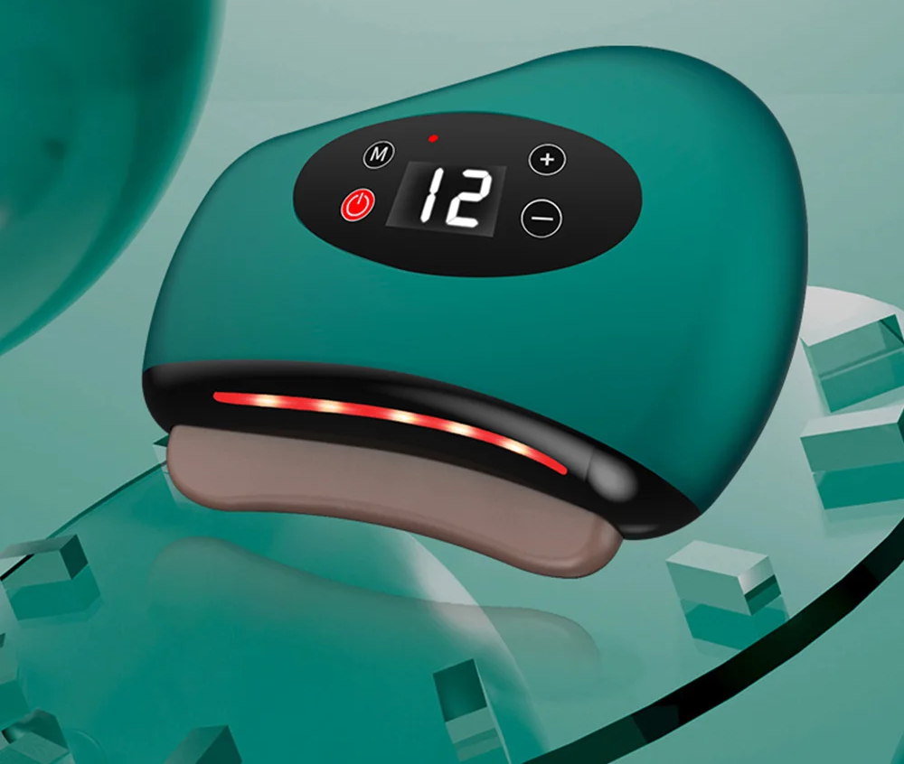 Electric Hot Compress Guasha Massager Facial And Body Scraping Tool