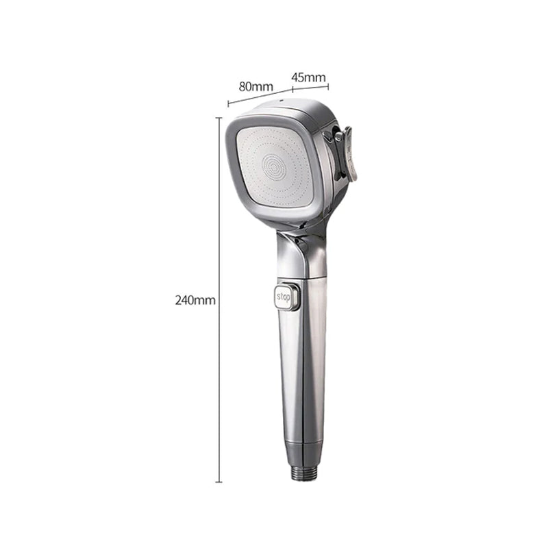 Handheld Pressurized Shower Head With 4 Spray Modes And Pause Switch