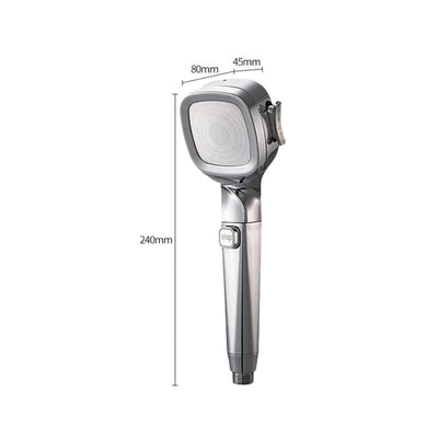 Handheld Pressurized Shower Head With 4 Spray Modes And Pause Switch