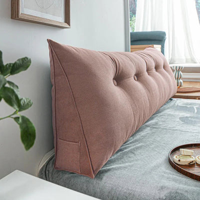 Triangular Bed Headboard Pillow Large Backrest Cushion For Reading Sleeping Support