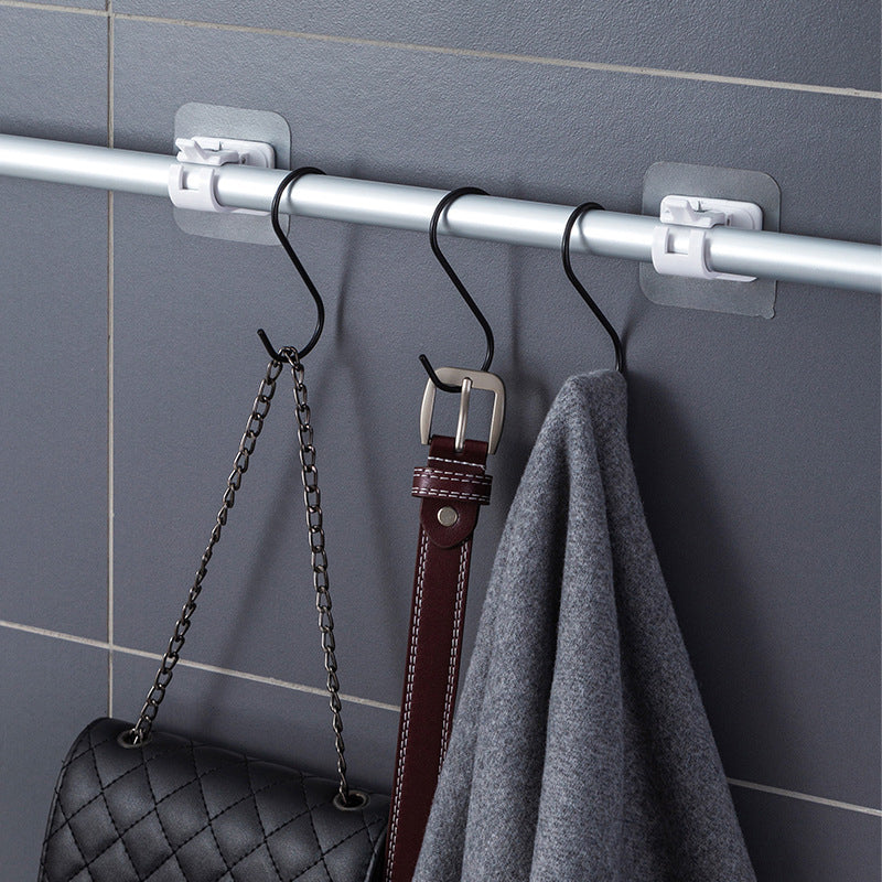 Nail-free Adjustable Curtain Rod Brackets Set Of 2 Holders