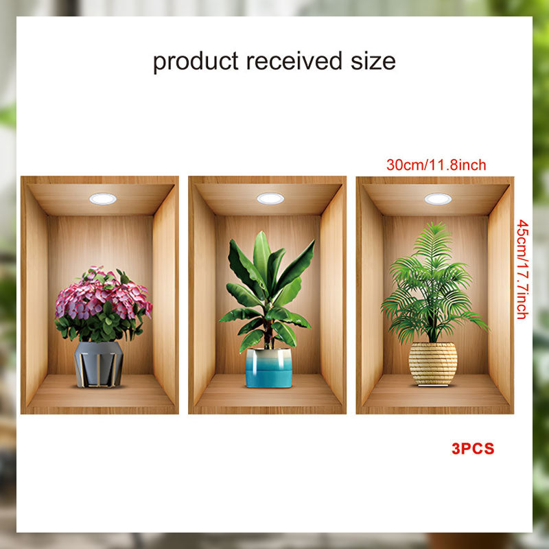 Simulated Plant Flowers 3D Photo Frame Wall Sticker Decoration