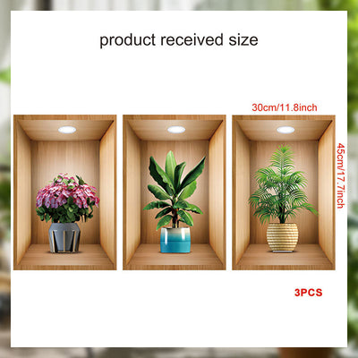 Simulated Plant Flowers 3D Photo Frame Wall Sticker Decoration