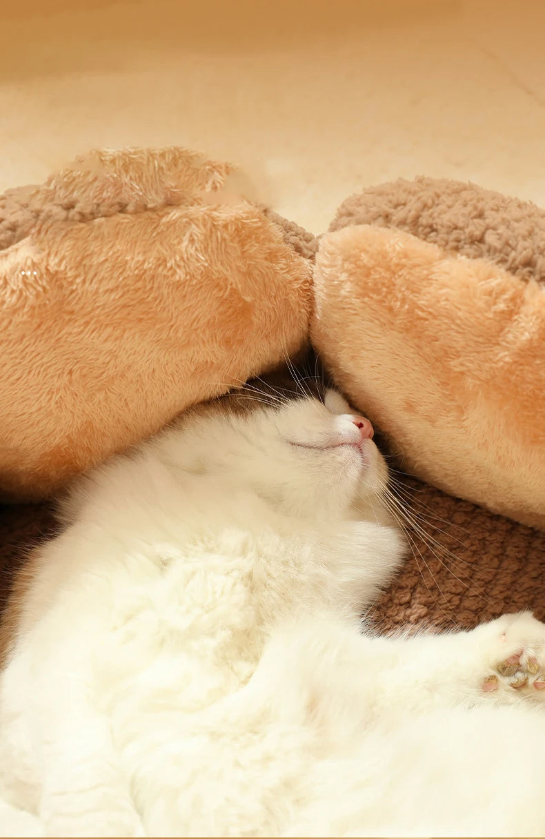 Cactus Petal Cat Bed Soft Cozy Winter Nest For Small Pets