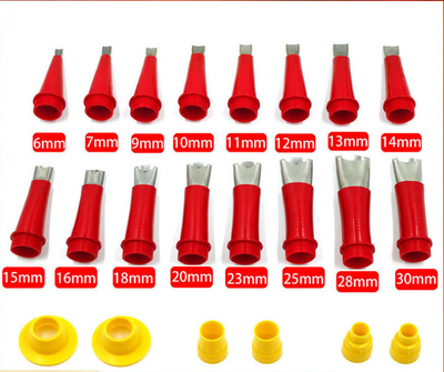 Universal Integrated Caulking Nozzle Tool Kit With Rubber Components