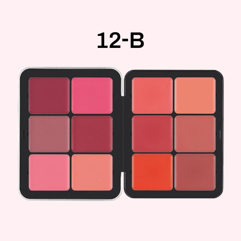 12-Color Blush Cream Palette For Smooth Natural Makeup Look