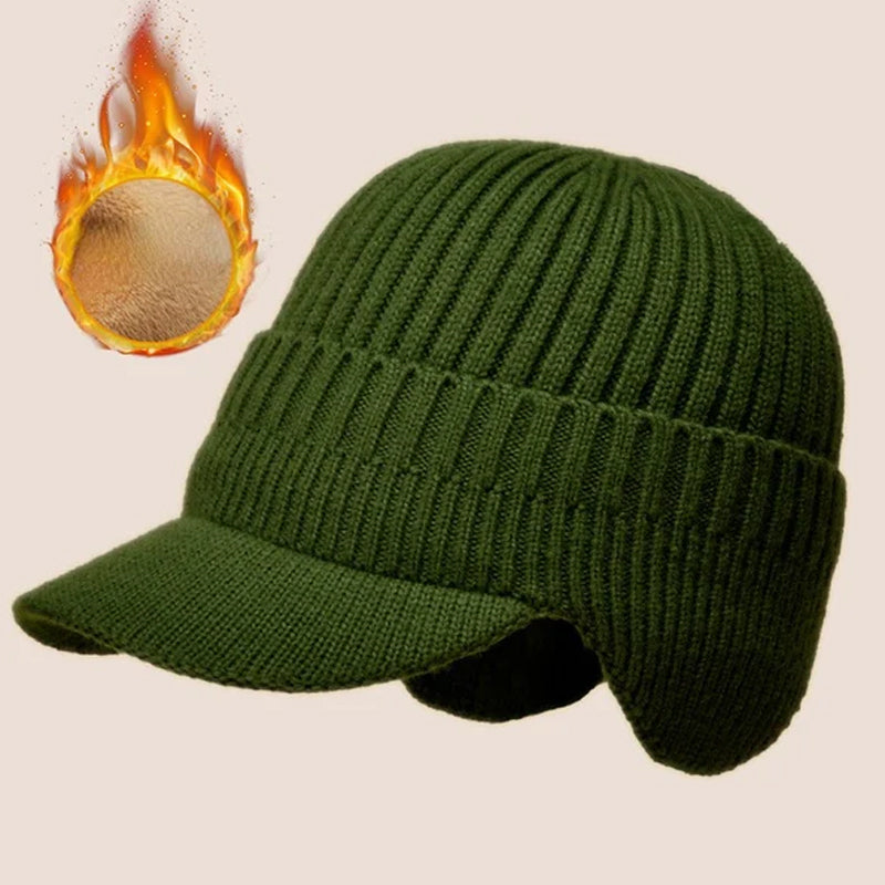 Knitted Winter Hat With Elastic Ear Protection For Outdoor Riding